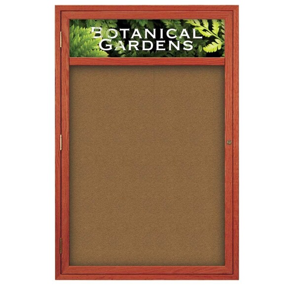 Sliding Glass Door Radius Letterboard, Hdr, 96"x48", Black/Blue Vinyl